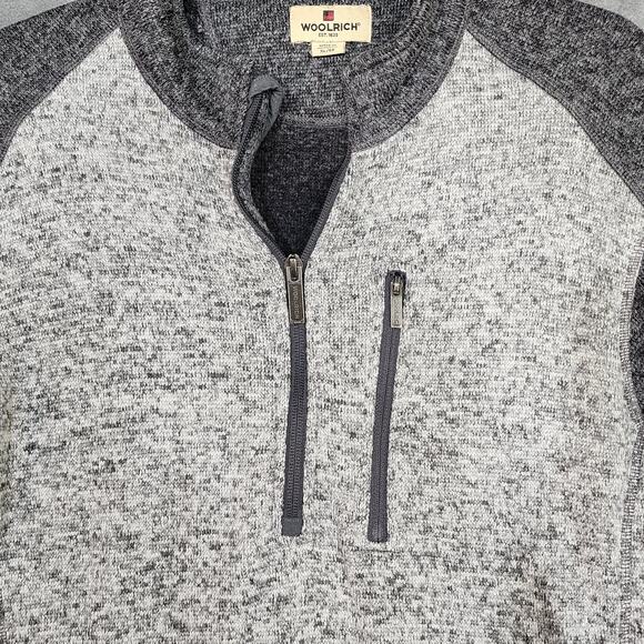 Woolrich Pullover Sweater XL Gray 1/4 Zip Chest Pocket Soft Warm Stylish Classic - Picture 4 of 8